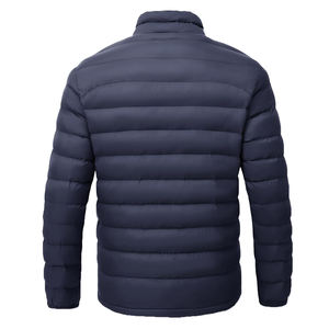 Chaqueta Acolchada Ligera de Lona para Hombre, Abrigo Cálido de Invierno con Forro Acolchado, Resistente al Agua, Cierre Completo, Cuello Alto - Product Image 2