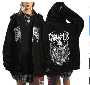 Y2k Clothes Oversized Autumn Winter Fleece Zipper Hoodies Gothic <b>Zip</b> <b>Up</b> Sweatshirt Men <b>Women</b> Loose <b>Jackets</b> Hip Hop Streetwear - Product Image 2