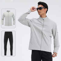 Ensemble de survêtement en polyester personnalisé de haute qualité, veste et pantalon de sport, tissu extensible quadridirectionnel, respirant, écologique, unisexe
