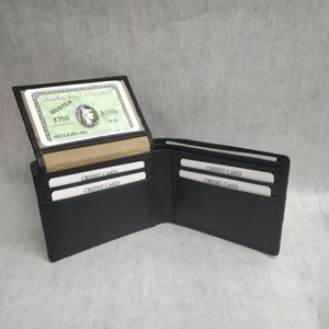 Portefeuille classique en cuir Nappa, anti-vol, RFID, pour cartes de crédit et espèces, fin, pliable, avec logo personnalisé, pour homme, minimaliste, export en gros, approvisionnement Inde - Product Image 3