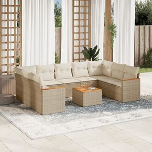 Conjunto de sofás de jardín beige crema blanco - Product Image 1