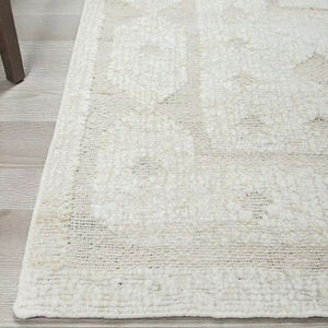 Alfombra Abstracta de Yute y Lana Hecha a Mano, Tejida a Mano, Ecológica y Apta para Mascotas, en Color Beige Marfil, para Sala de Estar y Dormitorio - Product Image 3