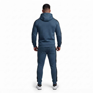 Ensemble de survêtement respirant pour homme Hawk Eye Sports, sweat à capuche en molleton fin 300g, coupe ajustée, avec fermeture boutonnée sur toute la longueur - Product Image 5