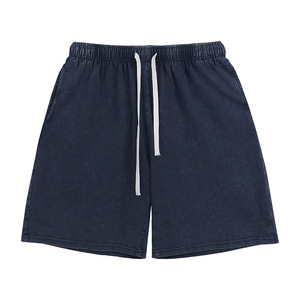 Bangladesh China Factory 250G Washed 100% Cotton Mens Distressed Shorts Loose Fit Snowflake Wash Casual European American Size - Product Image 6