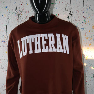 เสื้อฮู้ดผู้ชายผ้าฝ้าย 100% สีน้ำตาลช็อกโกแลตแบบมีฮู้ด ยี่ห้อลูเธอรัน ผลิตตามสั่งด้วยเส้นด้ายละเอียดพิเศษ สำหรับฤดูหนาว - Product Image 1