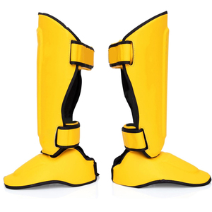 Protège-tibias MMA épaissis en cuir PU avec logo personnalisable, protection pour la lutte thaïlandaise, soutien de la cheville, chauffe-jambes chauds - Product Image 4