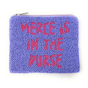 Porte-monnaie artisanal jaune perlé avec texte rose « Ay Por Favor » et fermeture éclair, mini portefeuille drôle avec citation, petit sac pour femme, vente en gros - Product Image 4