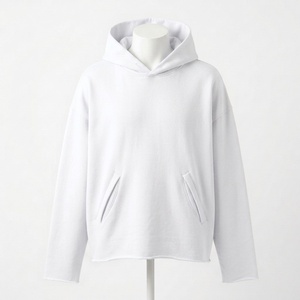 Unisex Oversized Hooded <b>Sweatshirt</b> Solid <b>Pink</b> Cotton French Terry Casual Autumn Wear - Product Image 6