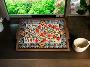 Handmade Wabi-Sabi Enamel Customized Unique Pattern <b>Large</b> Snack Serving <b>Trays</b> With Universal Overseas INDIA at Targeted Price - Product Image 5