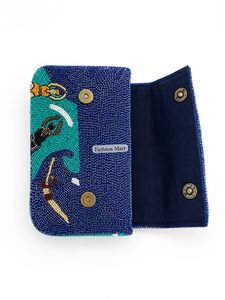 Sac de soirée à rabat perlé avec motif gymnastique, fait main, élégant, pour soirée - Product Image 2
