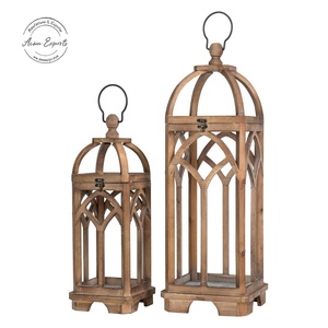 Linterna de madera islámica al por mayor india con acabado natural de alta calidad Ideal para iluminar y regalar en forma alta - Product Image 2