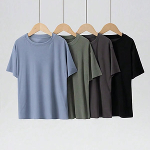 T-shirt d'été décontracté respirant à manches courtes en coton polyester écologique avec logo personnalisé imprimé de haute qualité pour hommes - Product Image 1