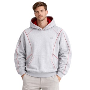 Sudadera con Capucha de Felpa Gruesa de Doble Color para Hombre, Estilo Urbano, con Logotipo Personalizado, Alta Calidad, Suministro al por Mayor - Product Image 1