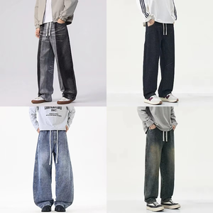 Jeans de Algodón para Hombre de Alta Calidad 2026, Pantalones Vaqueros Casuales Negros y Grises con Parches, Lavado Vintage, Corte Personalizado - Product Image 3