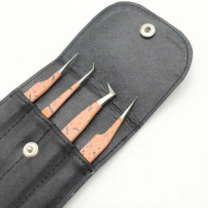Juego de Pinzas Personalizadas con Recubrimiento en Polvo para Extensiones de Pestañas, Agarre de Diamante, Puntas Afiladas, Acero Inoxidable de Alta Calidad, Antiestático, 11 cm - Product Image 4
