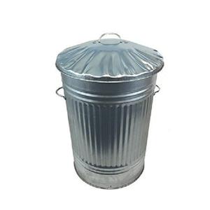 Corbeille à déchets en métal galvanisé faite à la main, tendance, écologique, portable, pour intérieur et extérieur, panier de rangement rond de haute qualité - Product Image 4