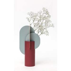 Florero Moderno de Metal Rojo, Florero Abstracto Geométrico de Hierro, Centro de Mesa de Lujo para Decoración de Mesa en Hogar, Bodas y Hoteles - Product Image 6