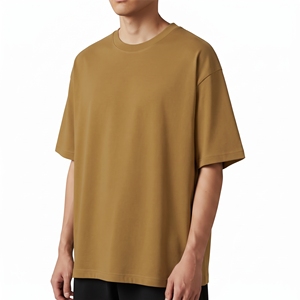 T-shirt surdimensionné en jersey de coton personnalisé 220 grammes pour hommes, femmes et enfants, col rond décontracté, doux, respirant, manches courtes, vêtements OEM - Product Image 3