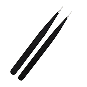 Kit de 10 Pinzas Antiestáticas para Extensión de Pestañas, Juego de Herramientas de Acero Inoxidable para Pestañas con Estuche, Profesional, para Volumen e Isolación, Belleza - Product Image 5