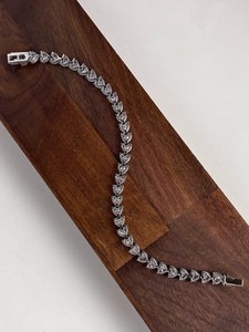 Lovers Moissanite Heart Cut Diamond Tennis <b>Bracelet</b> For Women's 925 Sterling <b>Silver</b> Fine Engagement Proposal Gift For Lovers - Product Image 2