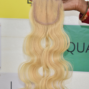 Prix d'usine en gros Cheveux indiens bruts non traités vierges Remy Deep Wave Water Wave Loose Wave Blonde Closure Body Wave Temple - Product Image 3