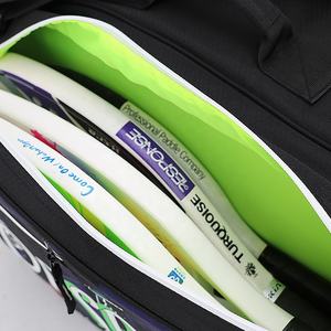 Bolsa Deportiva para Raquetas ZYDAR SPORTS, 30-40L, Poliéster Impermeable, Cierre de Cremallera, Diseño con Patrón Negro, Verde y Azul, para Tenis - Product Image 3