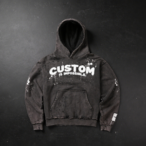Sudadera con Capucha Unisex de Algodón French Terry, Personalizada con Bordado y Estampado, Estilo Urbano, Oversize, Diseño Desgastado, para Invierno - Product Image 1