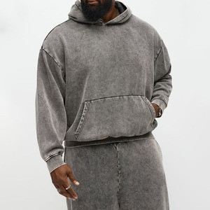 Sudadera con Capucha Gris Vintage para Hombre, con Tachuelas, Borde Deshilachado, Estilo Grunge, Oversize, de Salamons Wears - Product Image 6