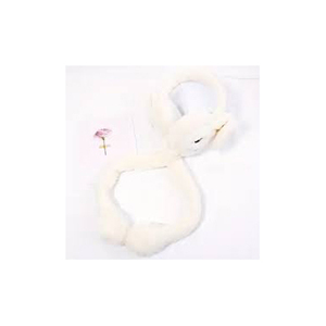 ที่ปิดหูผ้ากำมะหยี่สีเทาพร้อมผ้าพันคอแนบมาเพื่อความอบอุ่นและมีสไตล์ - Product Image 2