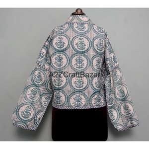 Veste matelassée Kantha indienne vintage faite à la main A2ZCraftBazar, 100% coton respirant et écologique pour femmes et filles - Product Image 5