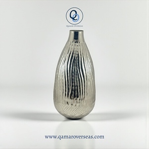 QAMAR OVERSEAS Silver Iron Handmade Modern Floor Flower Vase for Home and Wedding Decoration - Product Image 3
