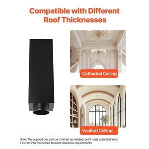 Kit de Tubo de Chimenea de Acero Inoxidable de 6 Pulgadas para Atraviesar Paredes con Tapa para Lluvia y Características Impermeables para Techos, Cubiertas de Rejilla y Ventilación - Product Image 6