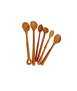 Cuillères de cuisine en bois rouge de qualité supérieure/cuillère à découper en bois laqué/bol en bois de bambou cuillère fourchette ustensiles de cuisine - Product Image 5