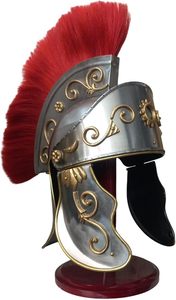 Casco de Caballero Imperial Romano de Acero, Armadura Medieval Antigua para Reenactamiento y Coleccionistas, Acabado Plateado - Product Image 2