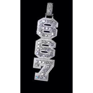 Meilleure Vente Pendentif Hip Hop Personnalisé Lettre Verticale Plaqué Or 14k Moissanite 5.50CT Sertie à Griffes en Argent 925 pour Homme - Product Image 1