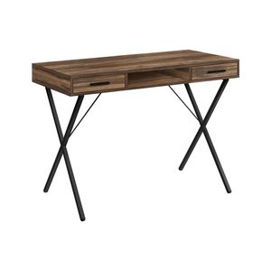 Scrivania per Computer Contemporanea da 42 Pollici per Ufficio Domestico con Cassetti di Stoccaggio Sinistro e Destro, Laminato Marrone e Metallo Nero - Product Image 2
