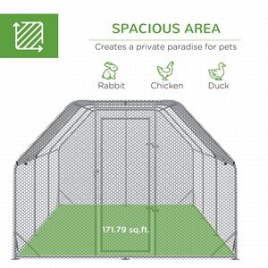 Pollaio Grande Argento 5,7m x 2,8m x 1,9m per 15-18 Galline, Design Walk-In, Recinto da Giardino, Casetta per Polli - Product Image 4