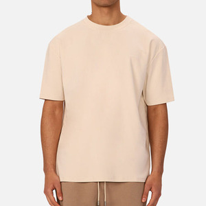 T-shirt beige décontracté en coton imprimé sur mesure pour homme, dernière conception avec impression numérique, nouveau style à manches courtes – Vente chaude - Product Image 5