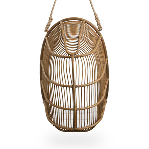 Sillas colgantes modernas para exteriores, muebles de patio de ratán, silla colgante tipo luna hecha a mano con mimbre. - Product Image 5