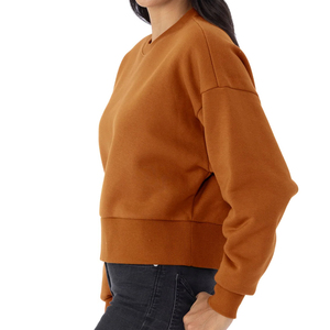 New Design Autumn Winter Plain Woman Sweatshirts Loose Fashion <b>Ladies</b> Pullover Plush Embroidered Female Crewneck Hoodie - Product Image 6