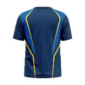 เสื้อยืดผู้ชายแบบทางการปี 2025 ดีไซน์ใหม่ สีสันตามสั่ง ระบายอากาศได้ดี แห้งเร็ว ผลิตจากโพลีเอสเตอร์ 100% ทรงปกติ รับสกรีนโลโก้ตามแบบ - Product Image 5