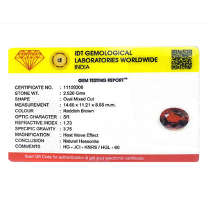 Handcrafted 12.6 Ct Natural Hessonite Gomed Oval Cut Loose Gemstone for Jewelry - Product Image 4