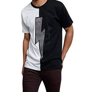 Camiseta de hombre 100% algodón, transpirable, de corte holgado, con pedrería, logotipo personalizado impreso, venta al por mayor. - Product Image 2
