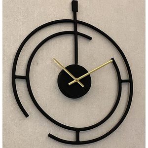 Modern Minimalist Black Metal Wall <b>Clock</b> with Gold Hands Contemporary Geometric Silent Wall <b>Clock</b> for Living Room Office & Home - Product Image 4