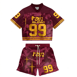 Conjunto de Jersey Corto y Pantalones Cortos Ran 99 Y2K Streetwear, Unisex, Transpirable, de Malla, Traje Deportivo de Dos Piezas, Moda de Verano - Product Image 1
