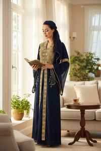 Dubai Muslim Traditions Islamic Abaya <b>Kaftan</b> Jubbah for <b>Women</b>-Eid Ramadan Lightweight Plus Size Handmade Beaded Long Sleeve - Product Image 5