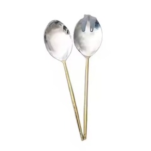 Elegante Juego de Ensaladera de Metal con Textura Suave para Cenas de Lujo y Estilo Buffet - Product Image 2
