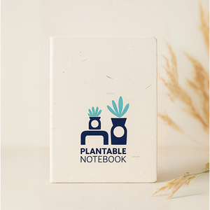 Agenda en papier semable A5 avec logo personnalisé |   Carnet de notes écologique en gros, reliure parfaite, recyclé |   192 pages lignées 80 g/m² - Product Image 1