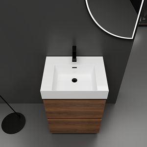 Mobili bagno moderni da 24 pollici a libera installazione con lavabo singolo sottolavello e doppio cassetto per bagni di piccole dimensioni - Product Image 5