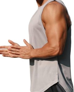Débardeurs de sport pour hommes, coupe ajustée, respirants, avec logo personnalisé brodé, en polyester/coton, pour la gym, prix usine - Product Image 1